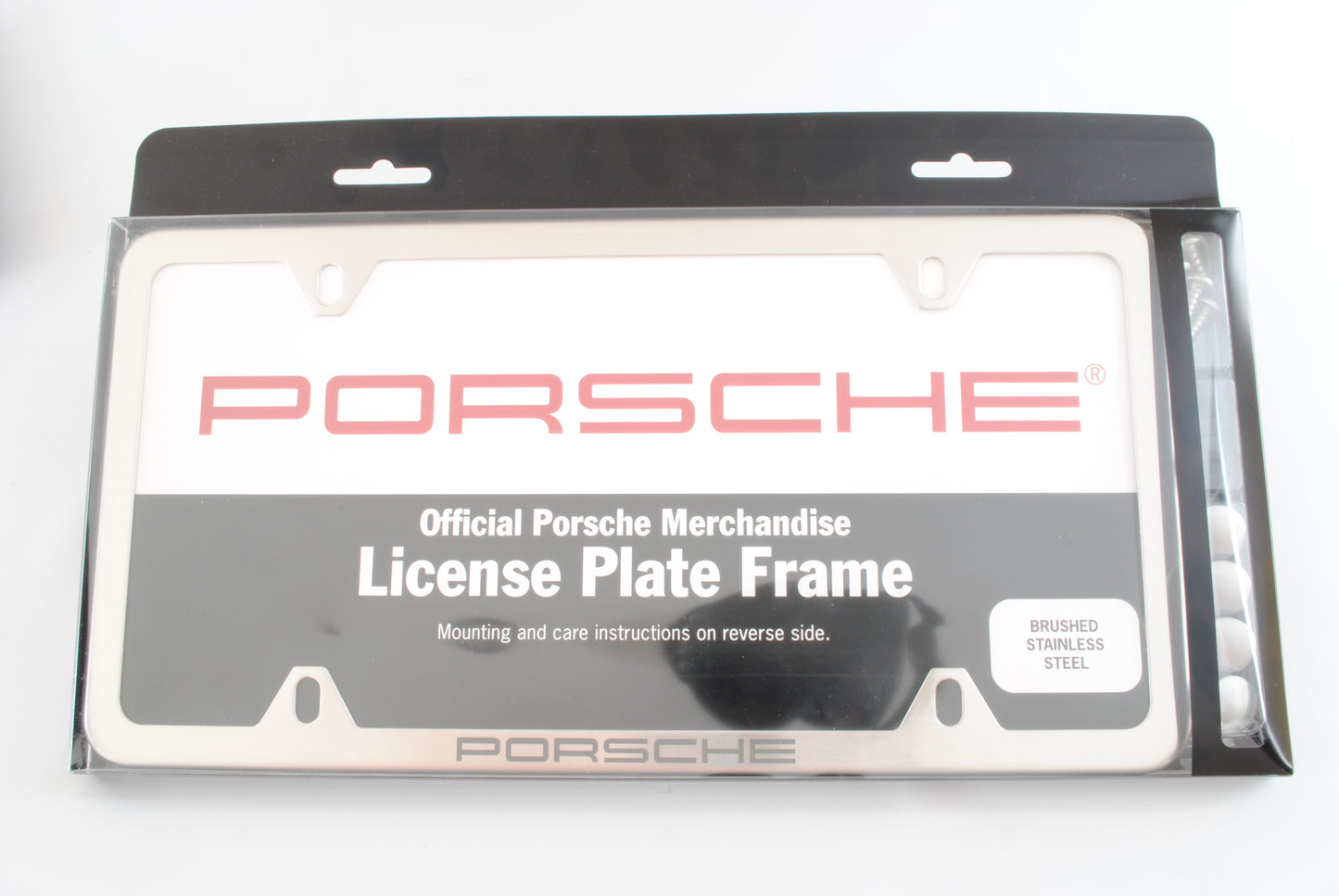 Porsche License Plate Frame Stainless Steel Slimline (multiple colors available)