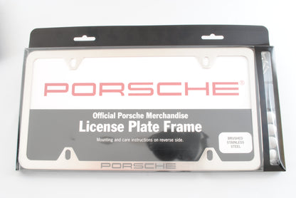Porsche License Plate Frame Stainless Steel Slimline (multiple colors available)