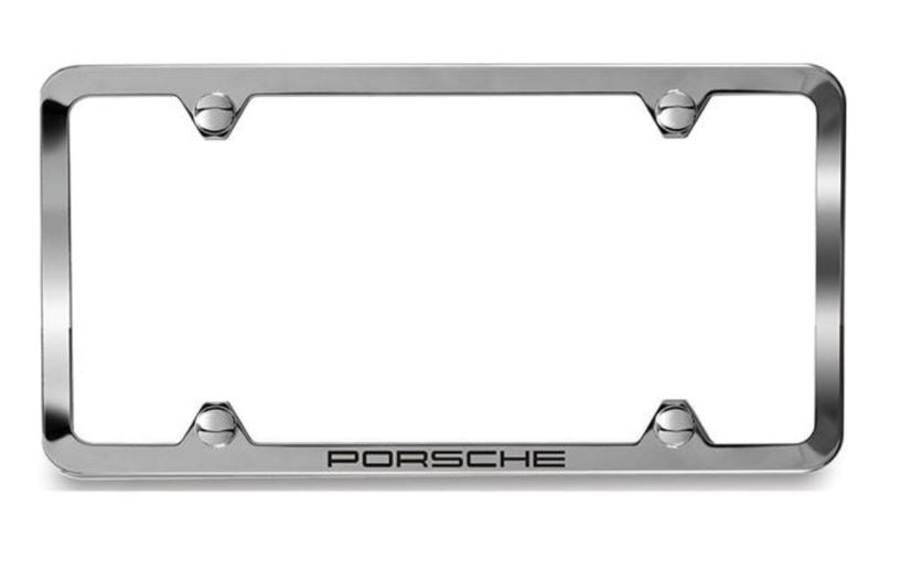Porsche License Plate Frame Stainless Steel Slimline (multiple colors available)